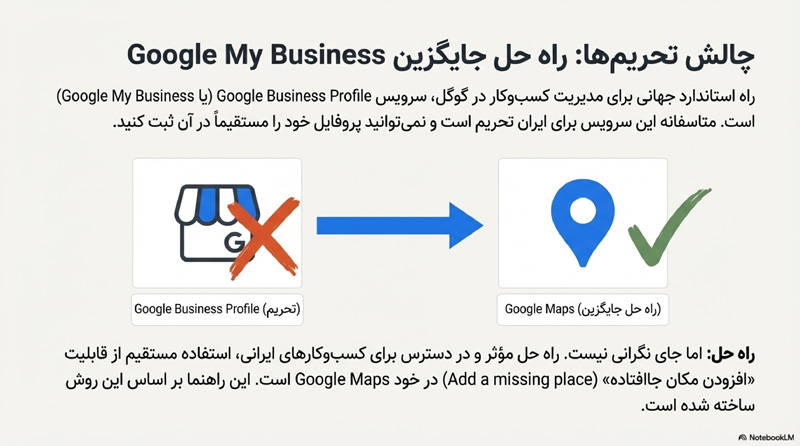 چالش تحریم گوگل مپ